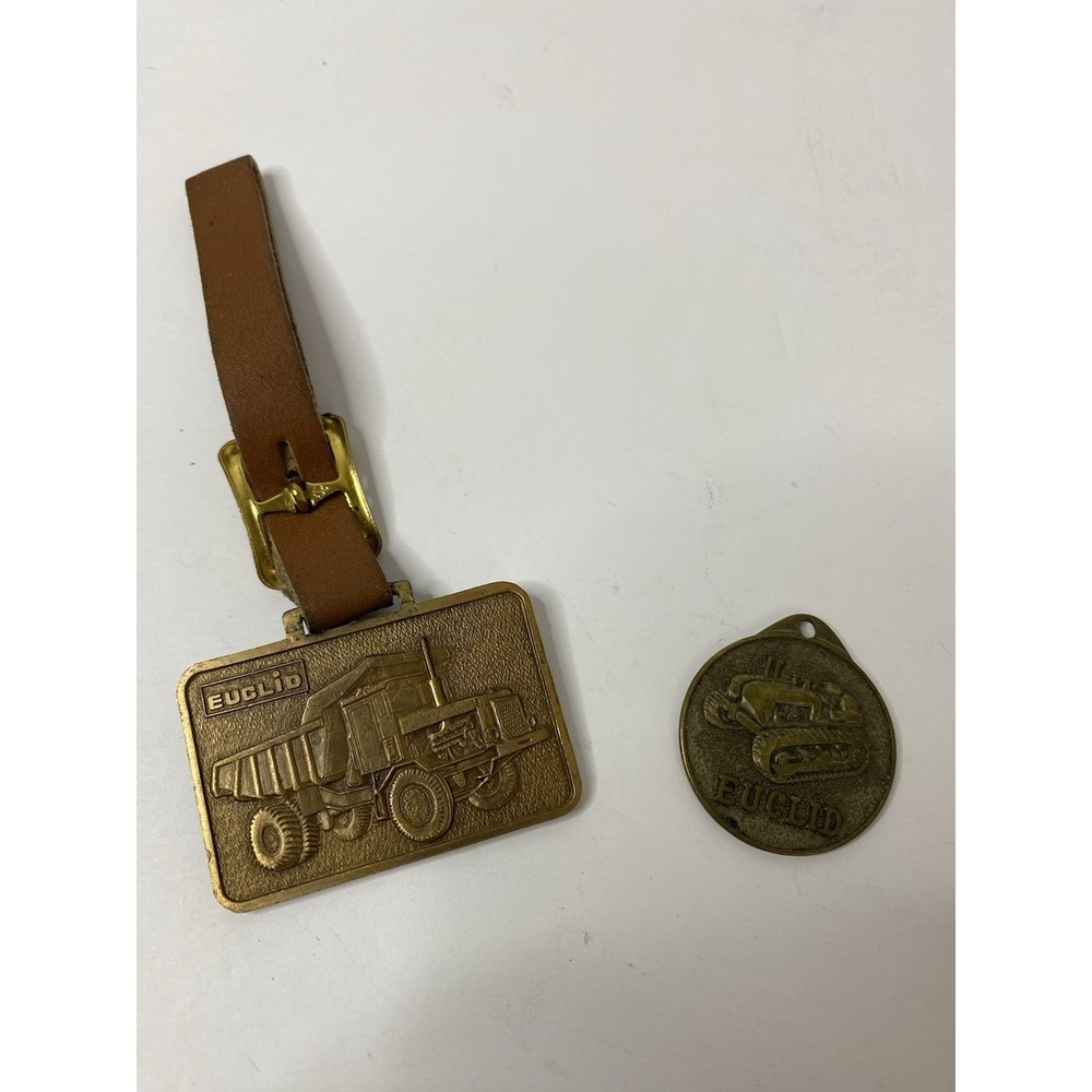 Euclid Construction Dump Truck Watch Fob Keychain Advertising Promo Lot Of 2‎